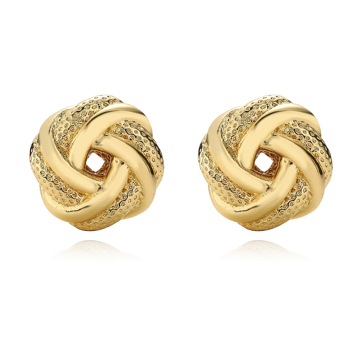 Orecchini a perno da donna in rame con placcatura in oro 18 carati, dal design minimalista, floreale e geometrico