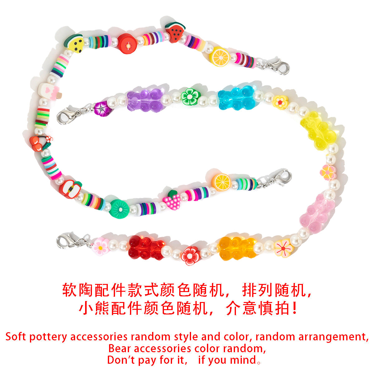 Cavigliera in Plastica Geometrica Minimalista con Charms a Fiore Colorati in Argilla Polimerica per Donna