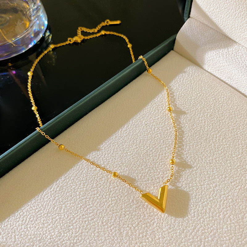 Sweet Letter Titanium Steel Plated Necklace