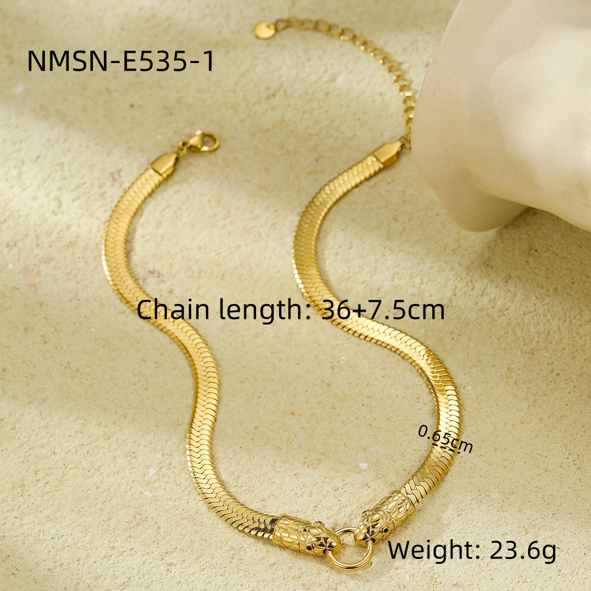 Collana minimalist in acciaio inossidabile a catena serpente placcata oro 18K da donna