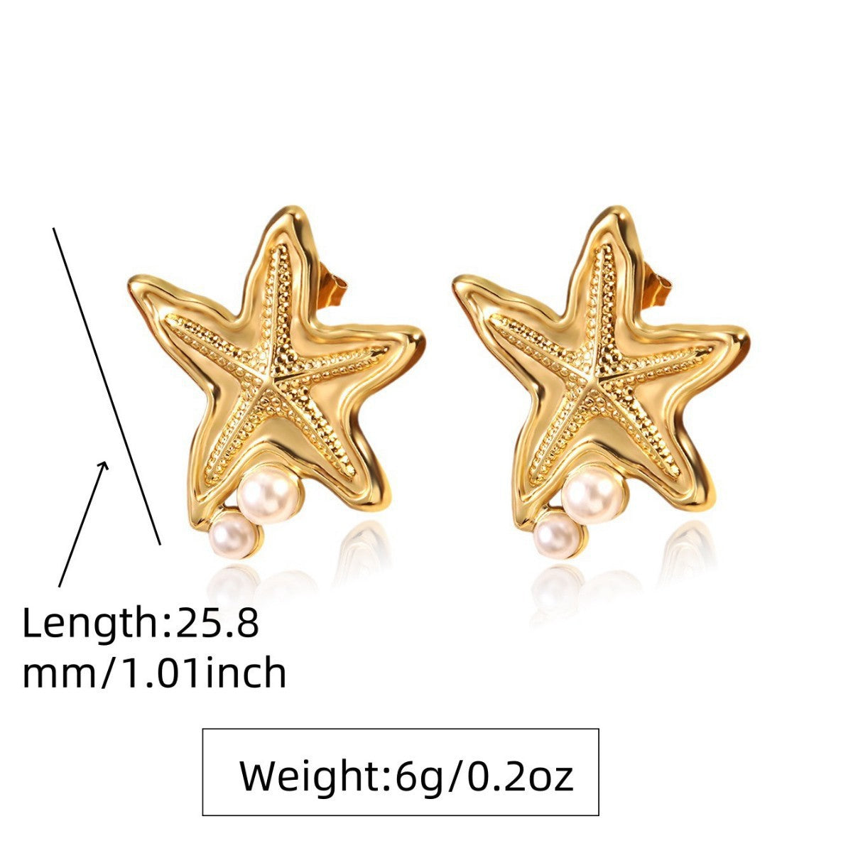 Orecchini da donna casual in acciaio inossidabile a forma geometrica di stella marina, conchiglia e granchio