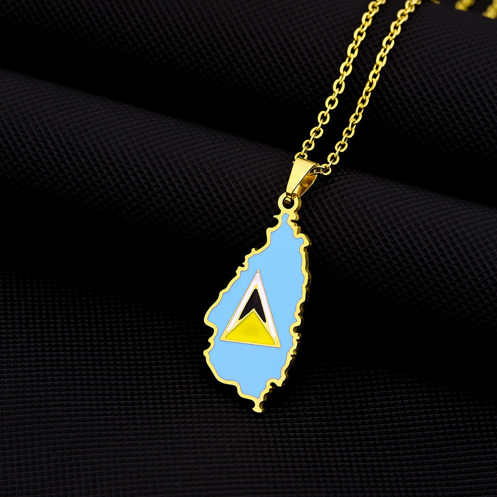 Collana Pendente Geometrica Retrò in Acciaio Inossidabile con Finitura Smaltata Unisex, Stile Catenina O-Chain