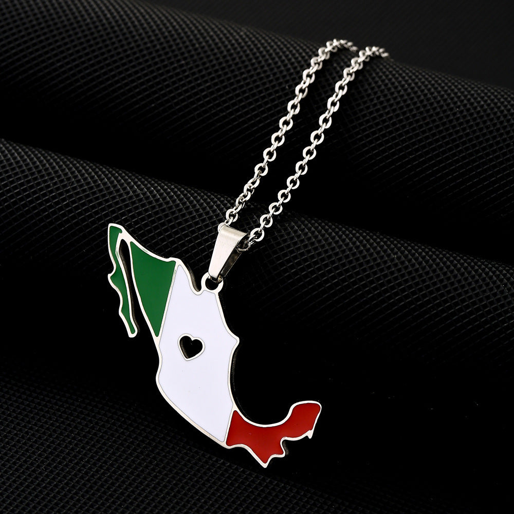 Collana geometrica in acciaio inossidabile con ciondolo in acciaio al titanio, catena a O elettrolitica, accessorio di moda unisex