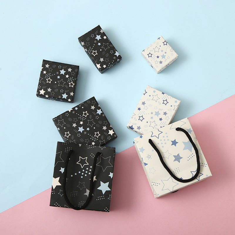 Scatola regalo portagioie a forma di stella con inserto in spugna per anelli, orecchini, collane, bracciali e accessori