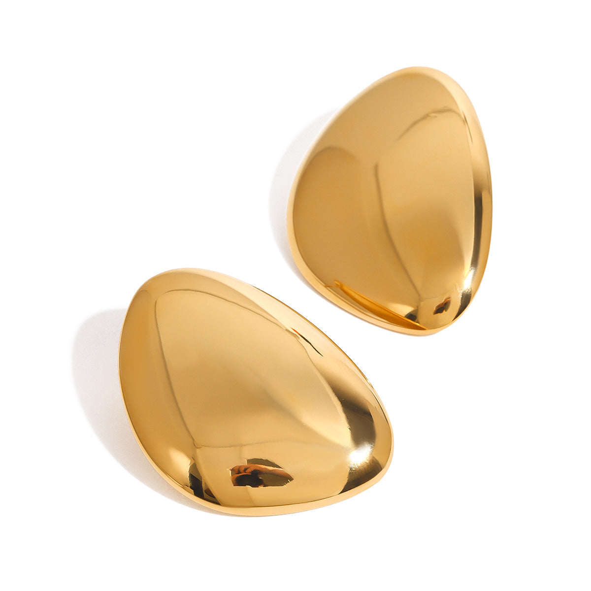 Minimalist Geometric Triangle Titanium Steel Stud Earrings for Women