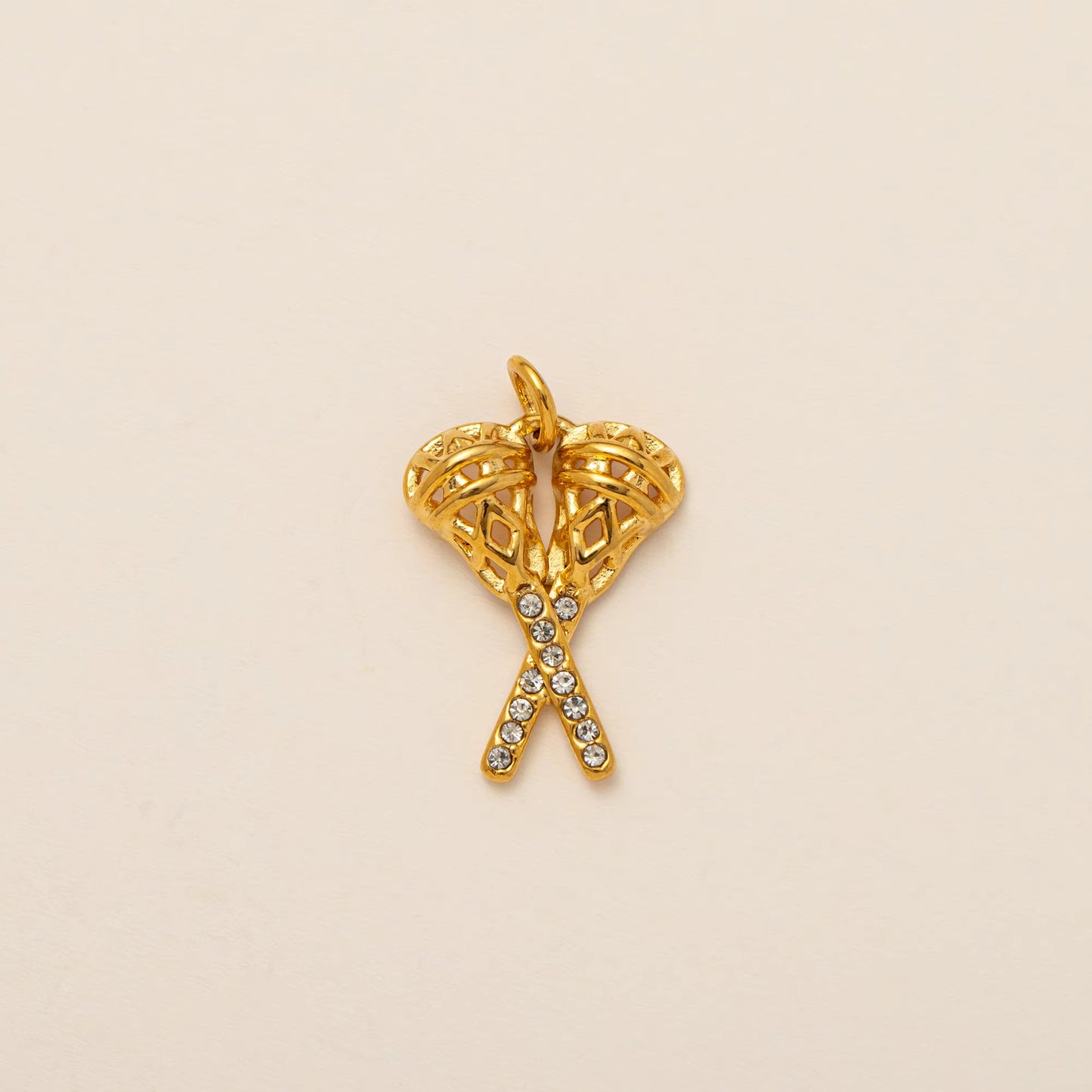 Sporty Stainless Steel PVD 18K Gold Plated DIY Charm Bar Pendant