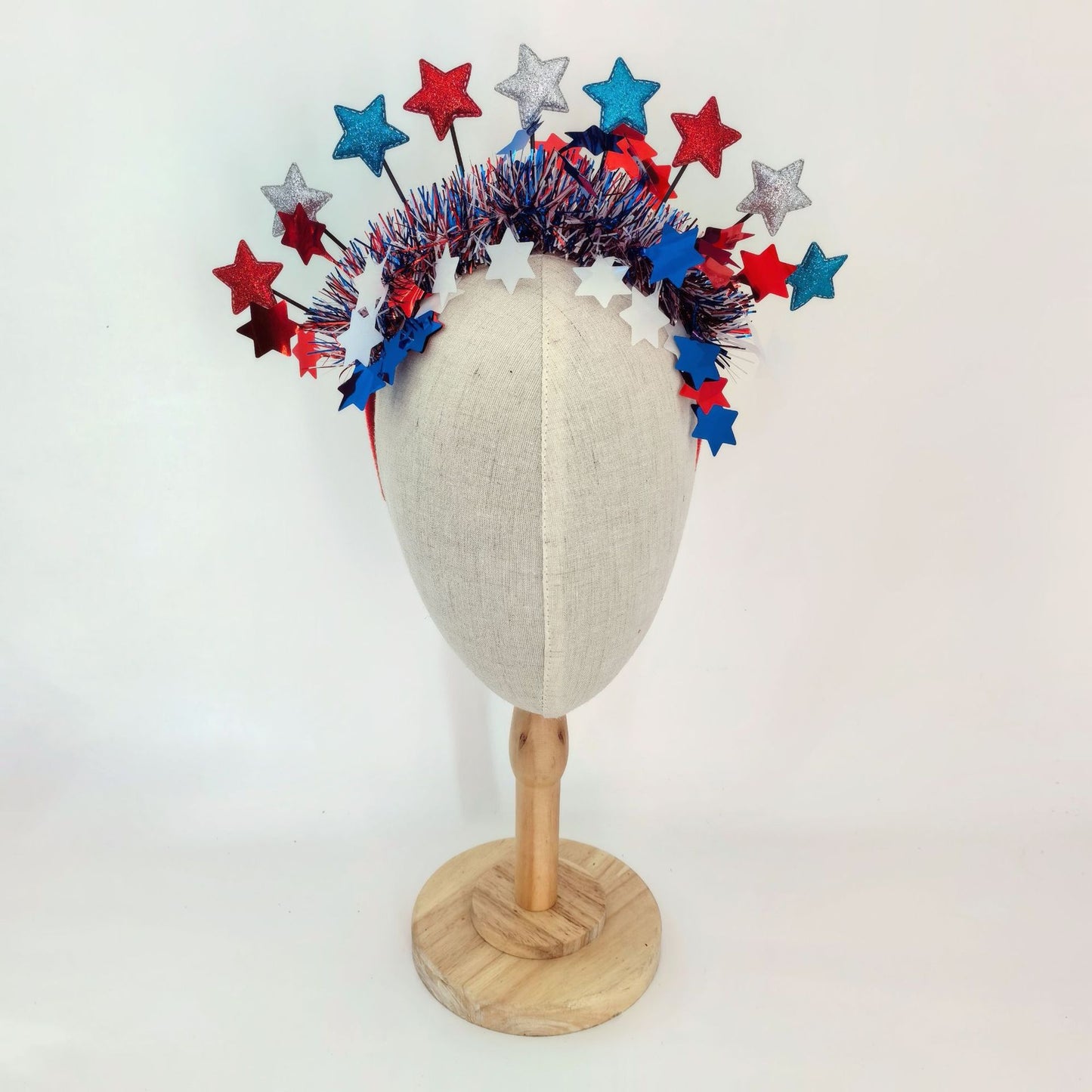 Red White Blue Star Fabric Headband for Independence Day Party Sports Event