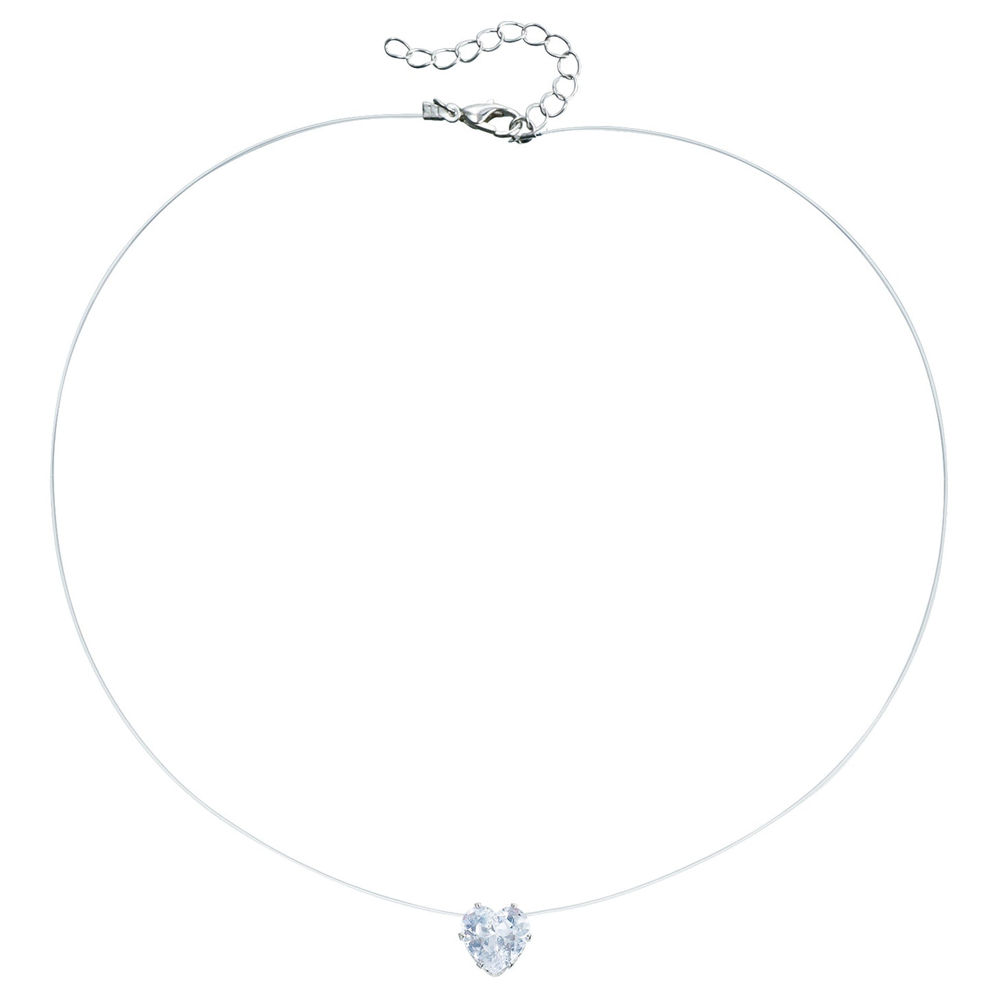 Minimalist Geometric Alloy Necklace with Clear Crystal and Cubic Zirconia Inlay for Women