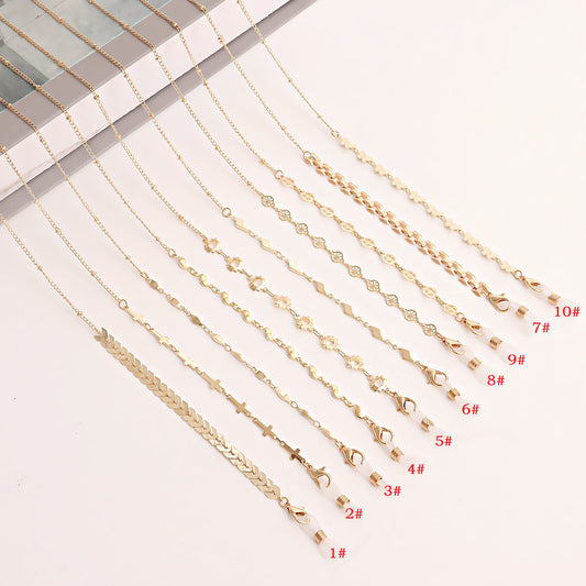 Butterfly Airplane Round Heart Alloy Glasses Chain and Mask Chain