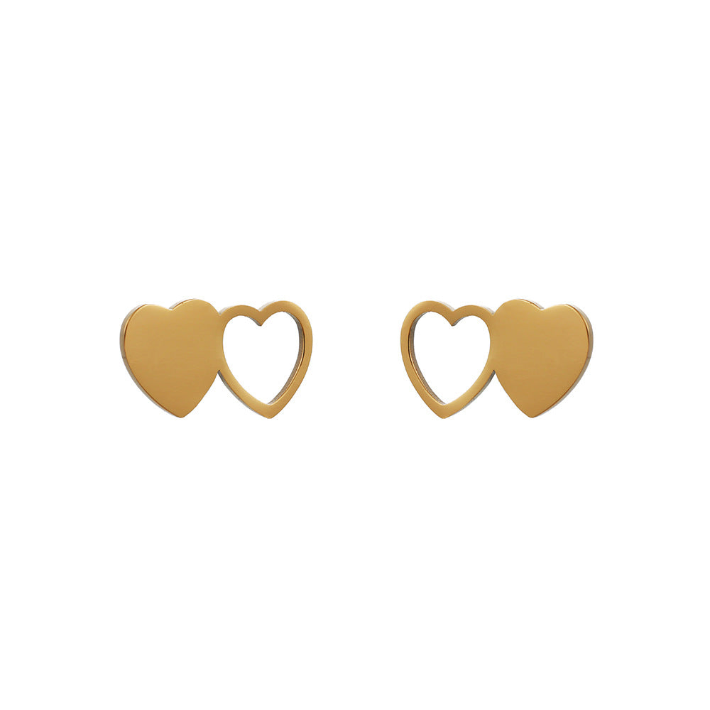 Sweet Heart Titanium Steel Plated Earrings