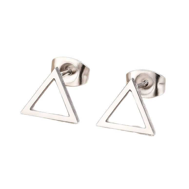 Luxury Elegant Geometric Moon Star Stainless Steel Plated Stud Earrings for Women