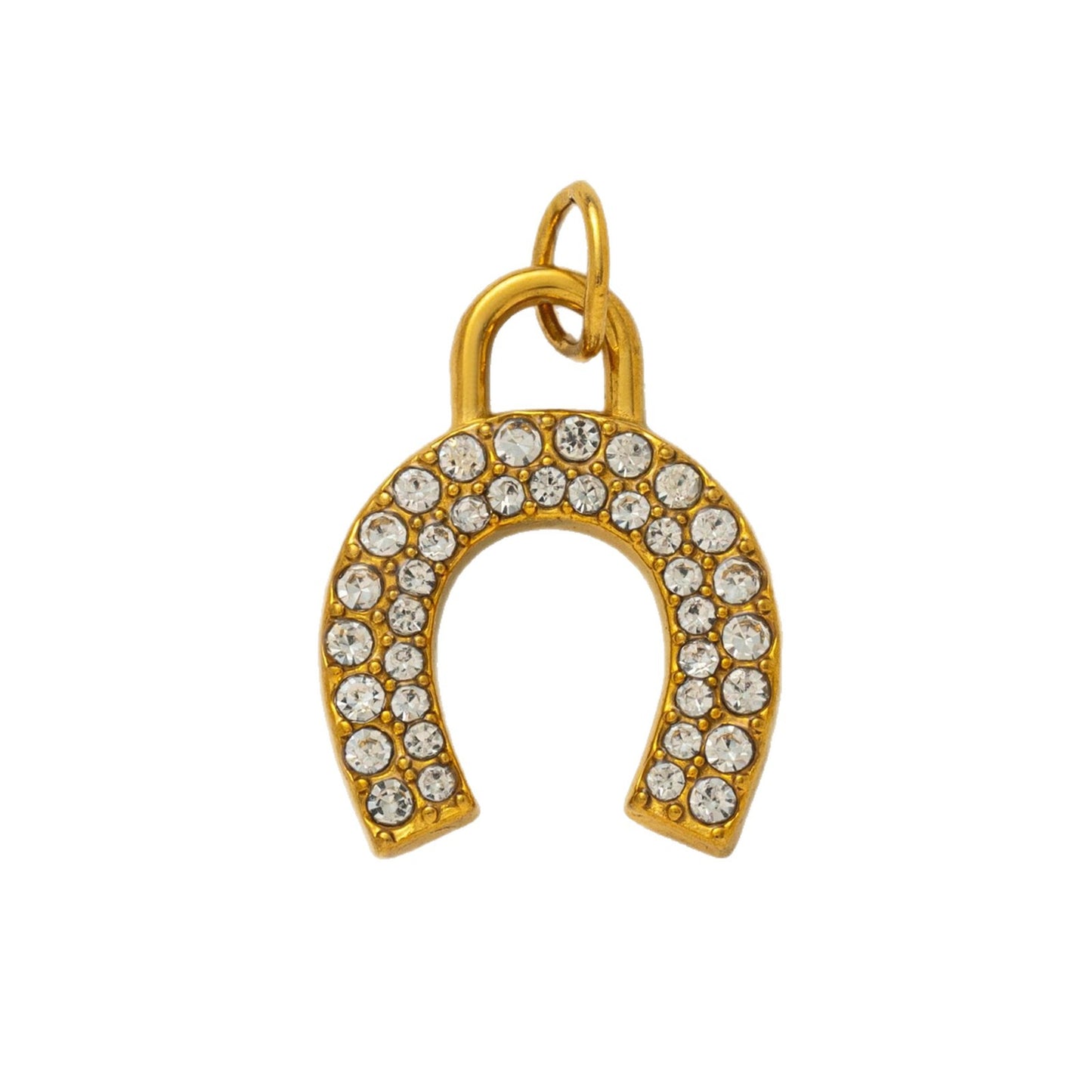 Vintage 18K Gold Plated Stainless Steel Western Cowboy Pendant Charm Bar for Women