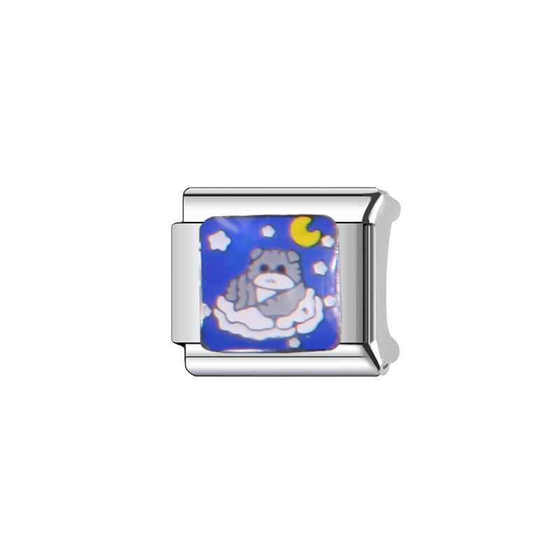 Sweet Cartoon Animal Stainless Steel Plated Charm Bar for Unisex