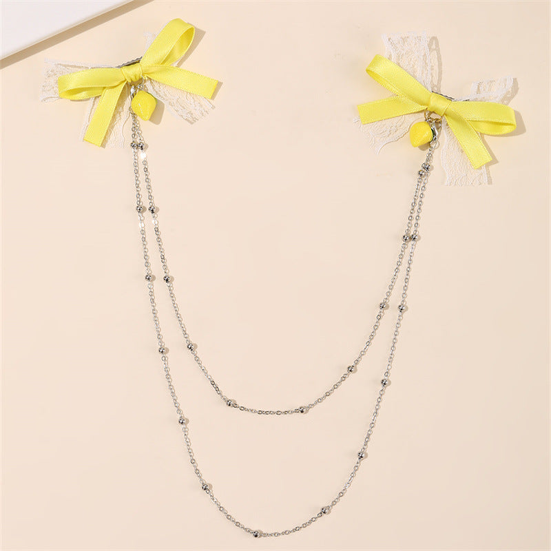 Fermaglio per capelli a fiocco con nappe e rete arricciata per bambine accessorio per capelli per bambine di ispirazione vintage