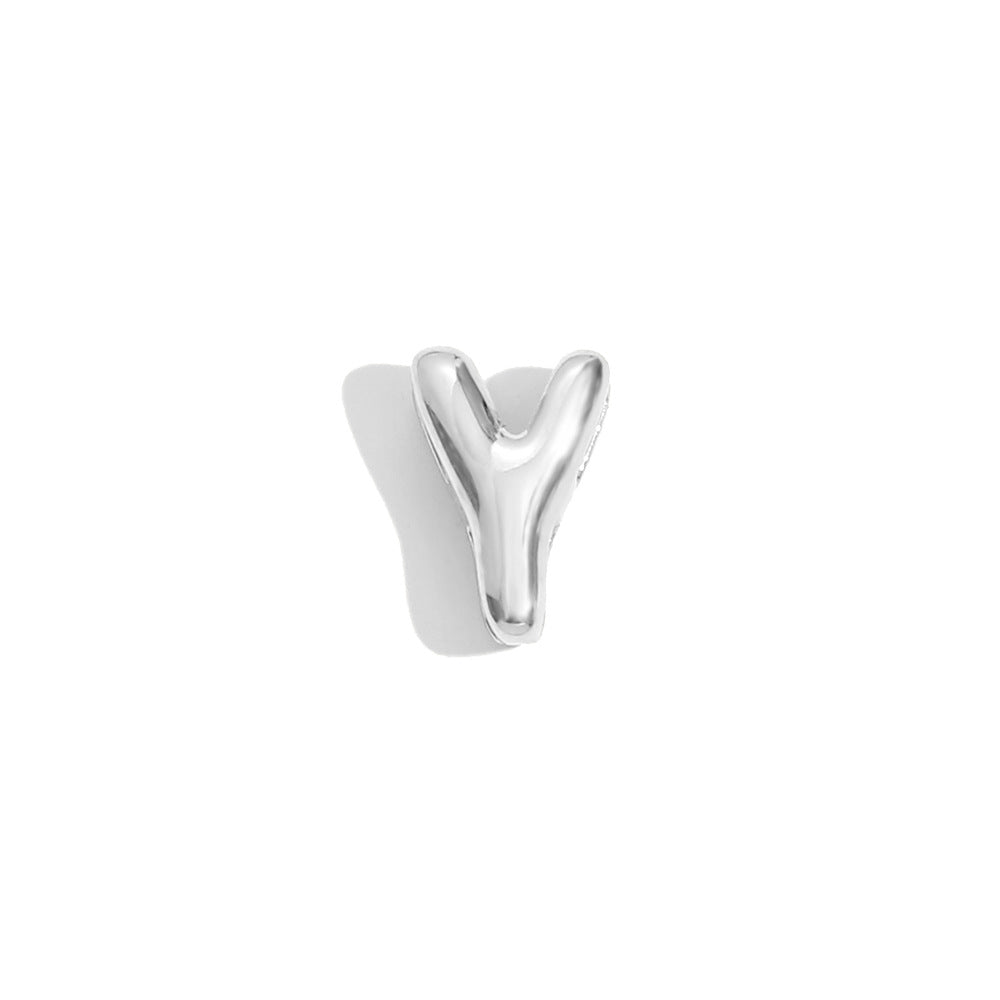 Collana Minimalista con Ciondolo a Lettera da Donna in Acciaio Inox con Placcatura in Oro 18K Design Cavo