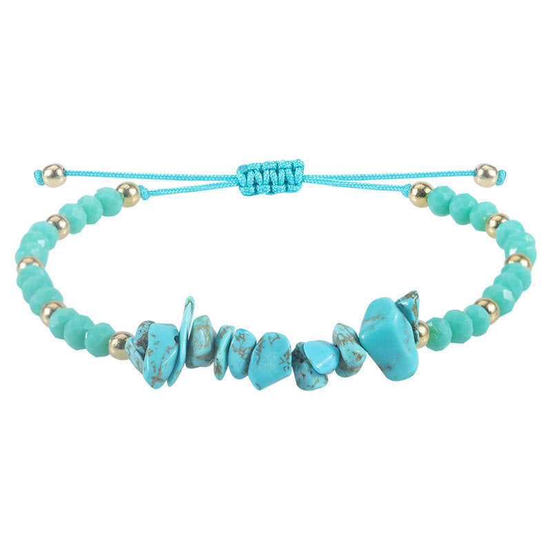 Bohemian Vintage Geometric Natural Crystal Chip Bracelet Unisex Handmade Friendship Jewelry