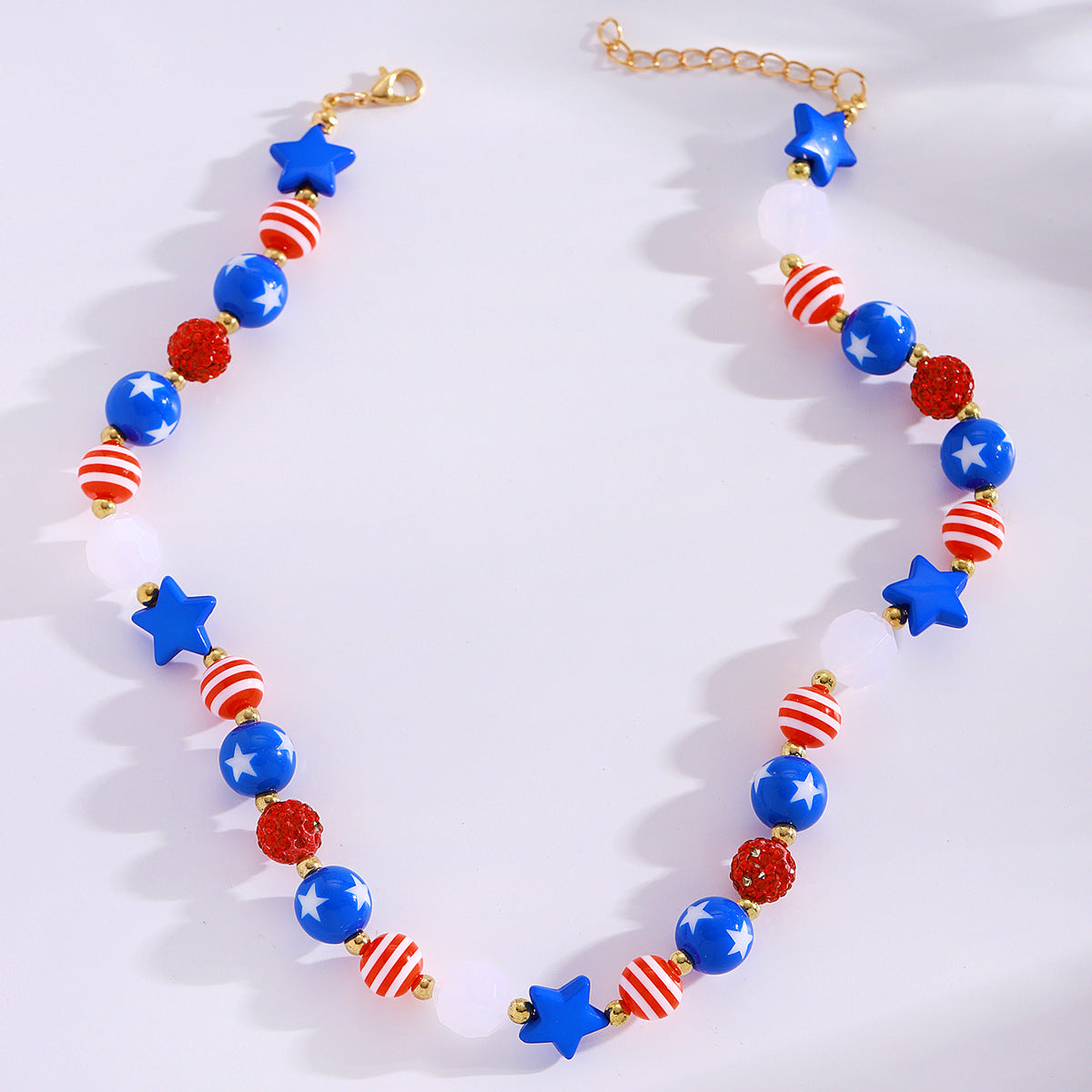 Bracciale Unisex in Lega Placcata a Cuore con Stella Bandiera Americana Gioielli Casual