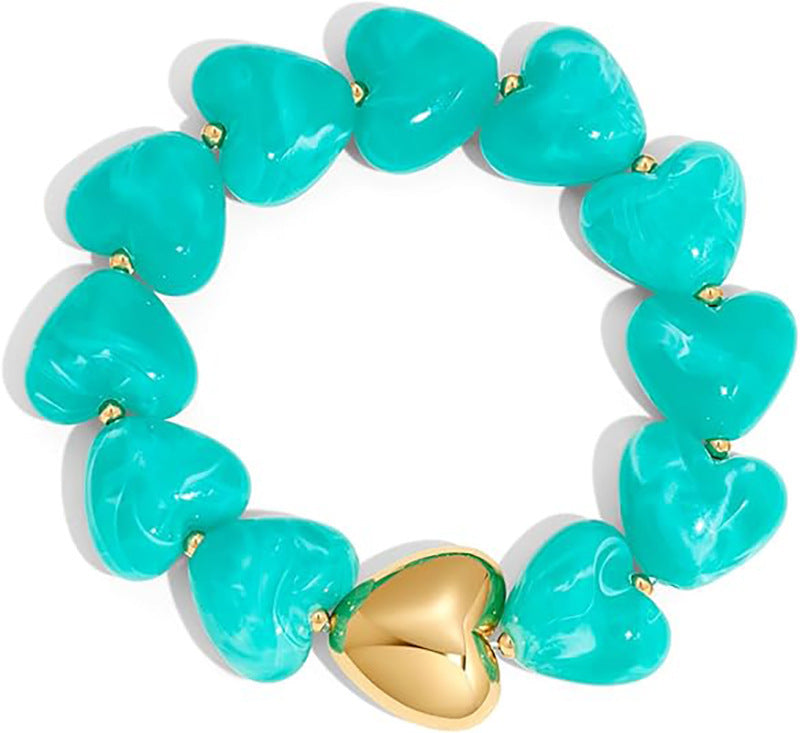 Bohemian Heart Acrylic Resin Bracelet for Women