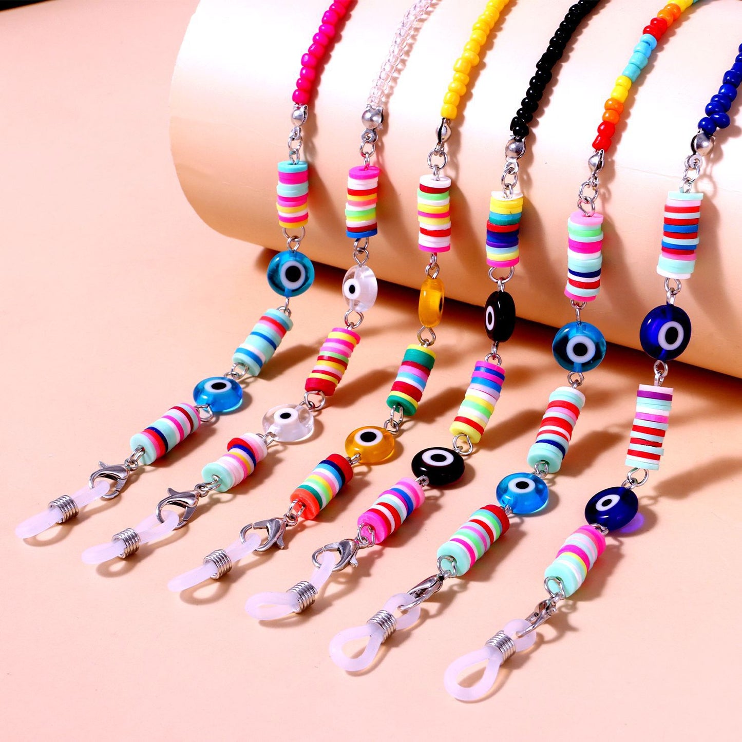 Colorful Resin Bead Floral Eyewear Chain for Women