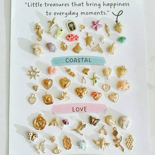 Dulce collar con colgante de corazón y animal geométrico de latón con baño de oro de 14 quilates y aceite de goteo