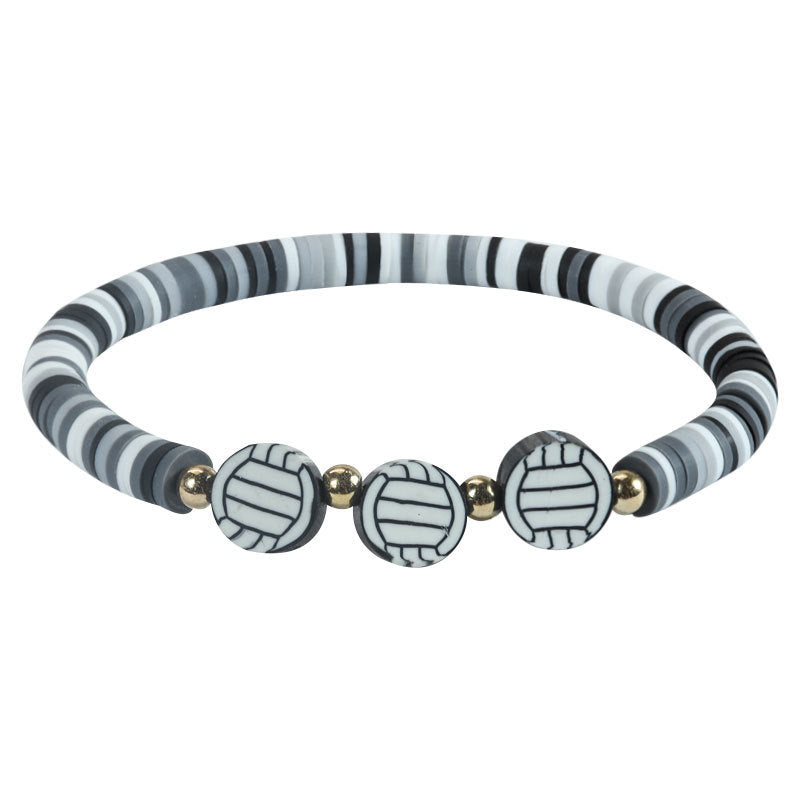 Minimalist Cartoon Sports Ball Resin Beaded Bracelet for Women