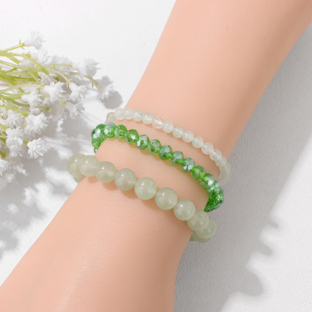 Minimalist Sweet Geometric Gemstone Beaded Stretch Bracelet Set