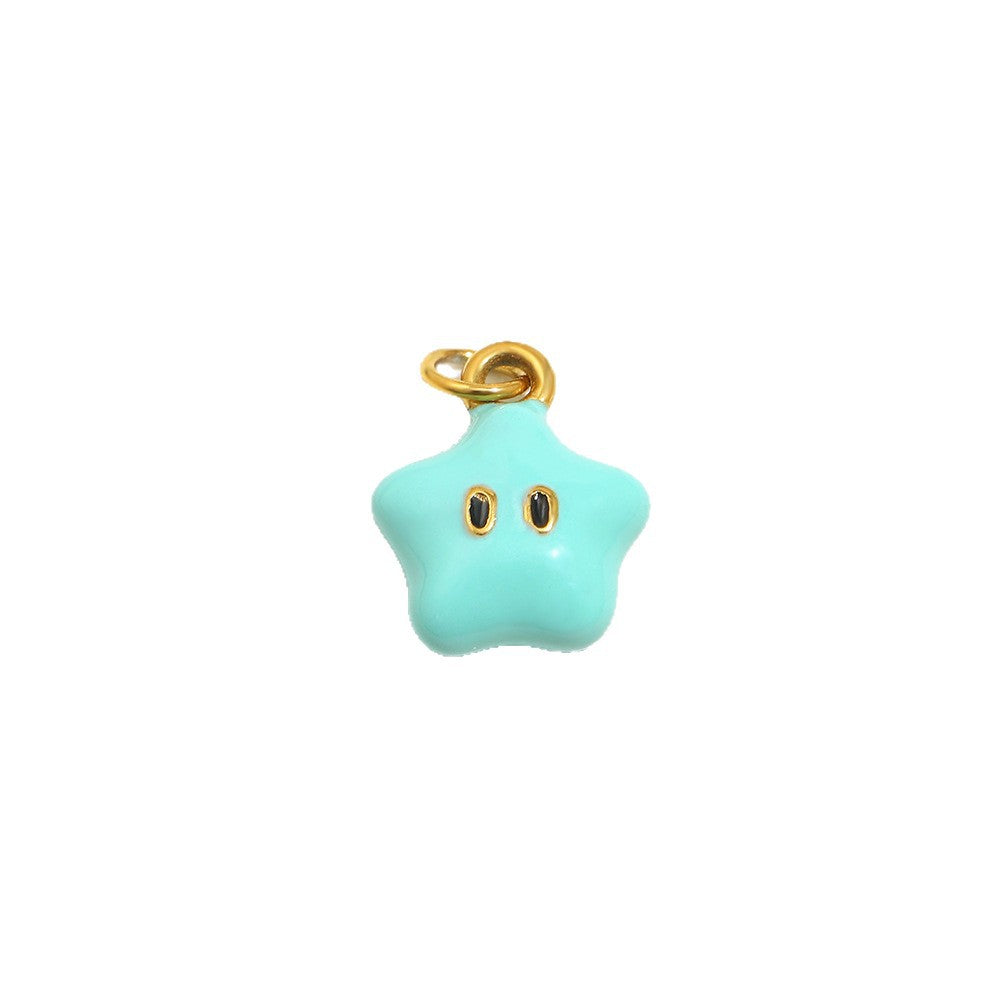 18K Gold Plated Drip Oil Animal Shape Stainless Steel Charm Bar