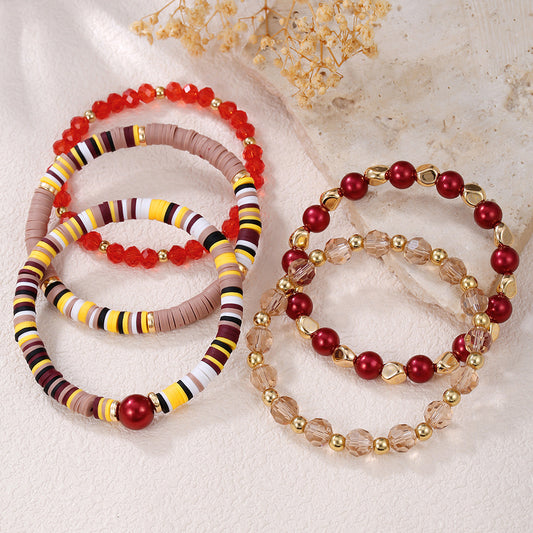 Bohemian Ethnic Geometric Resin Crystal Pearl Beaded Bracelet for Women and Men