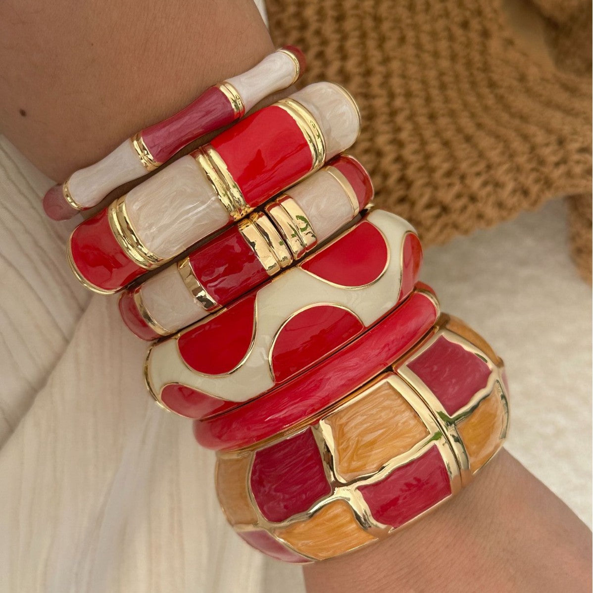 Bracciale bohémien in lega smaltata a goccia, rotondo ovale, geometrico da donna