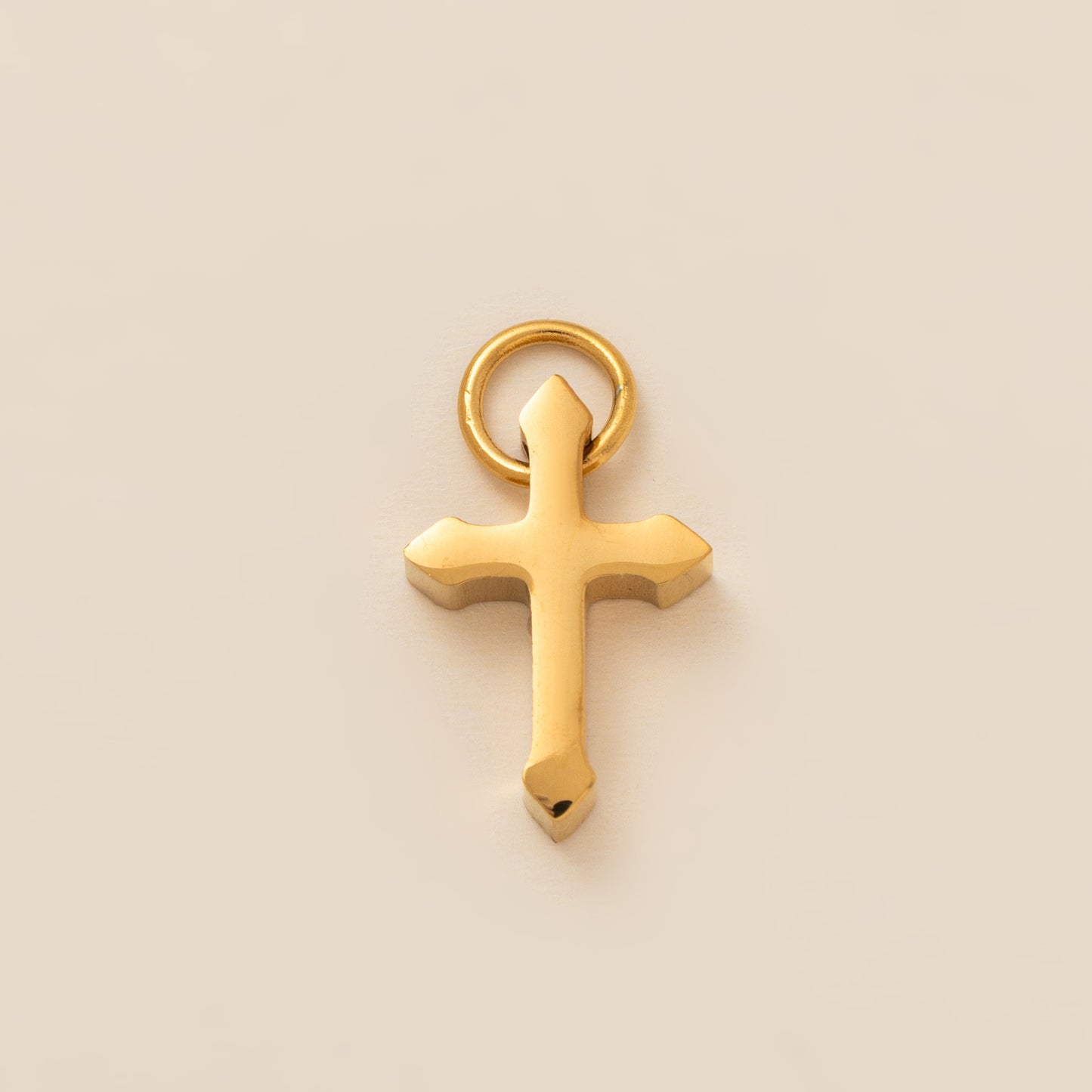 Minimalist 18K Gold Plated Stainless Steel Heart Charm Bar for Cable Chain Necklace
