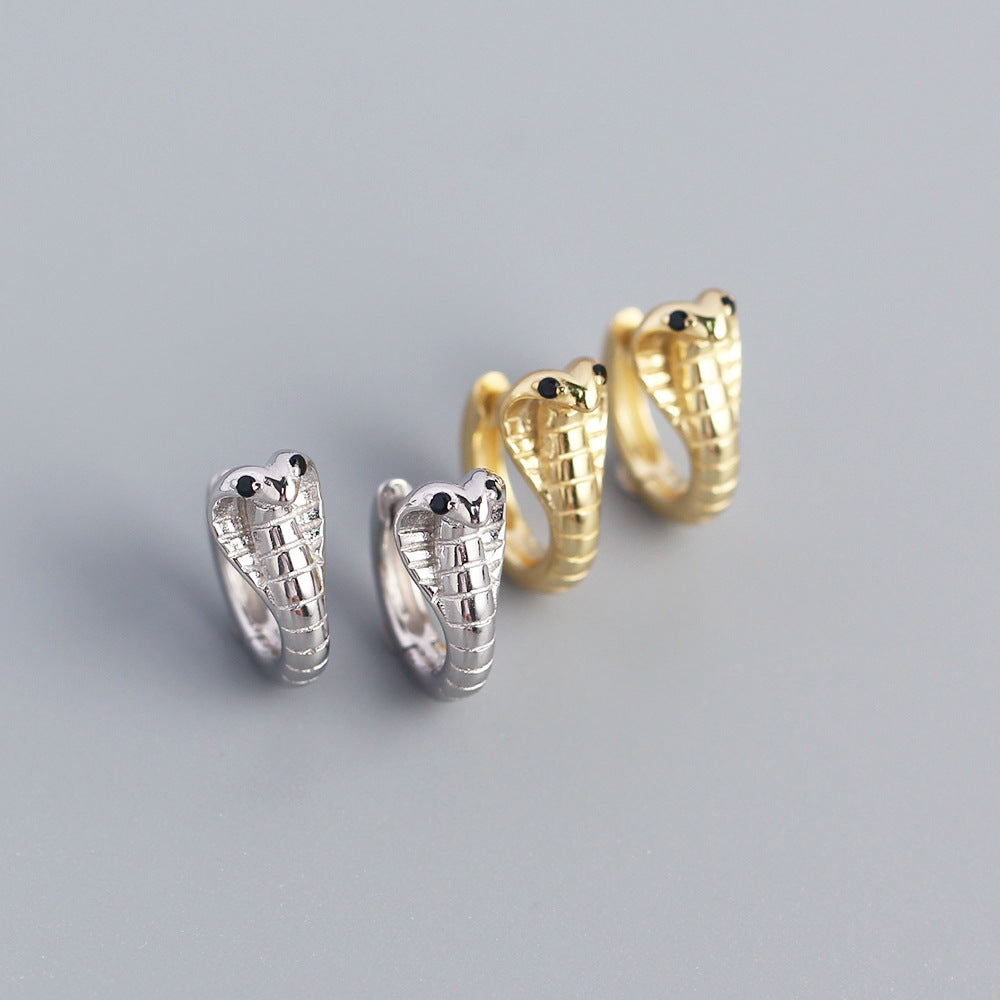 Orecchini a Cerchio da Donna a Serpente in Argento Sterling 925