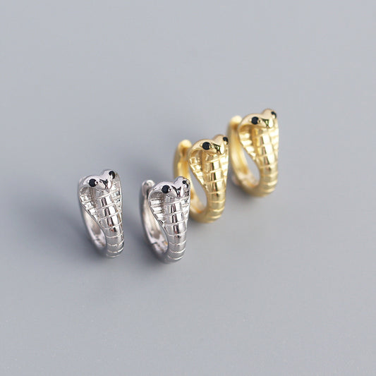 Orecchini a Cerchio da Donna a Serpente in Argento Sterling 925