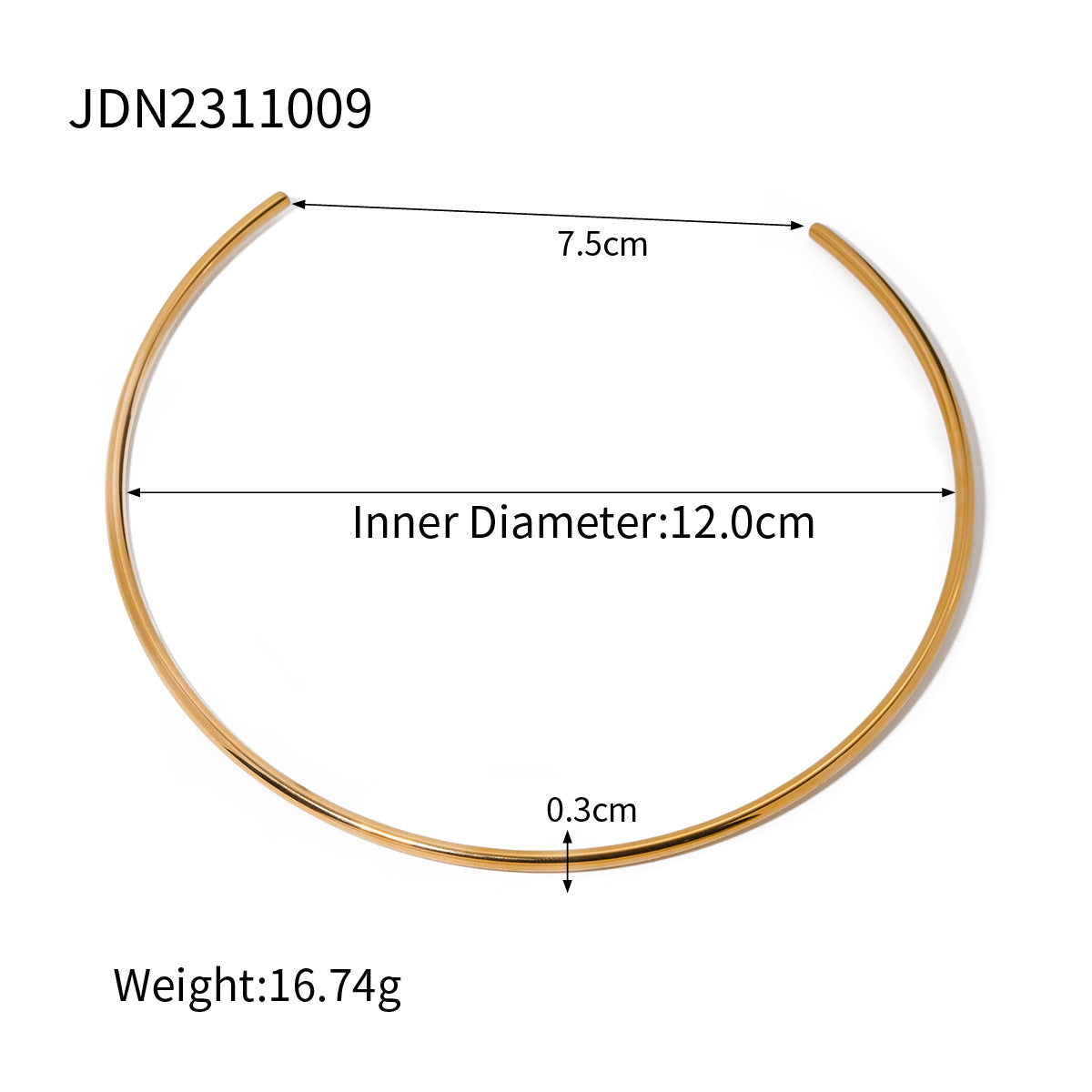 Bracciale ovale minimalista in acciaio inossidabile da donna con finitura placcata, gioiello di lusso