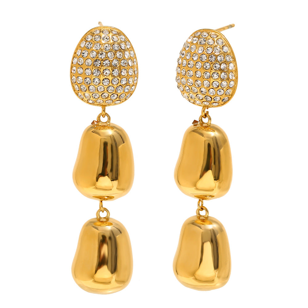 Orecchini da Donna Minimalisti a Fiocco in Acciaio Inox Placcato Oro 18K