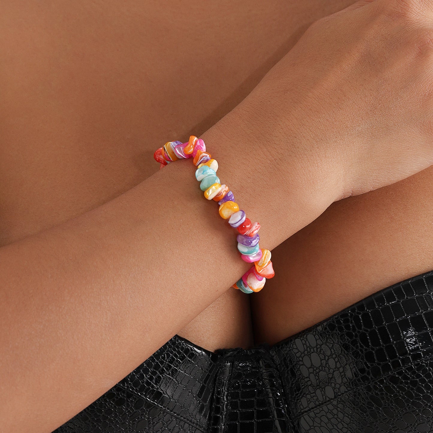 Collar con colgante de concha marina irregular geométrica para mujer, cadena de clavícula chapada en aleación