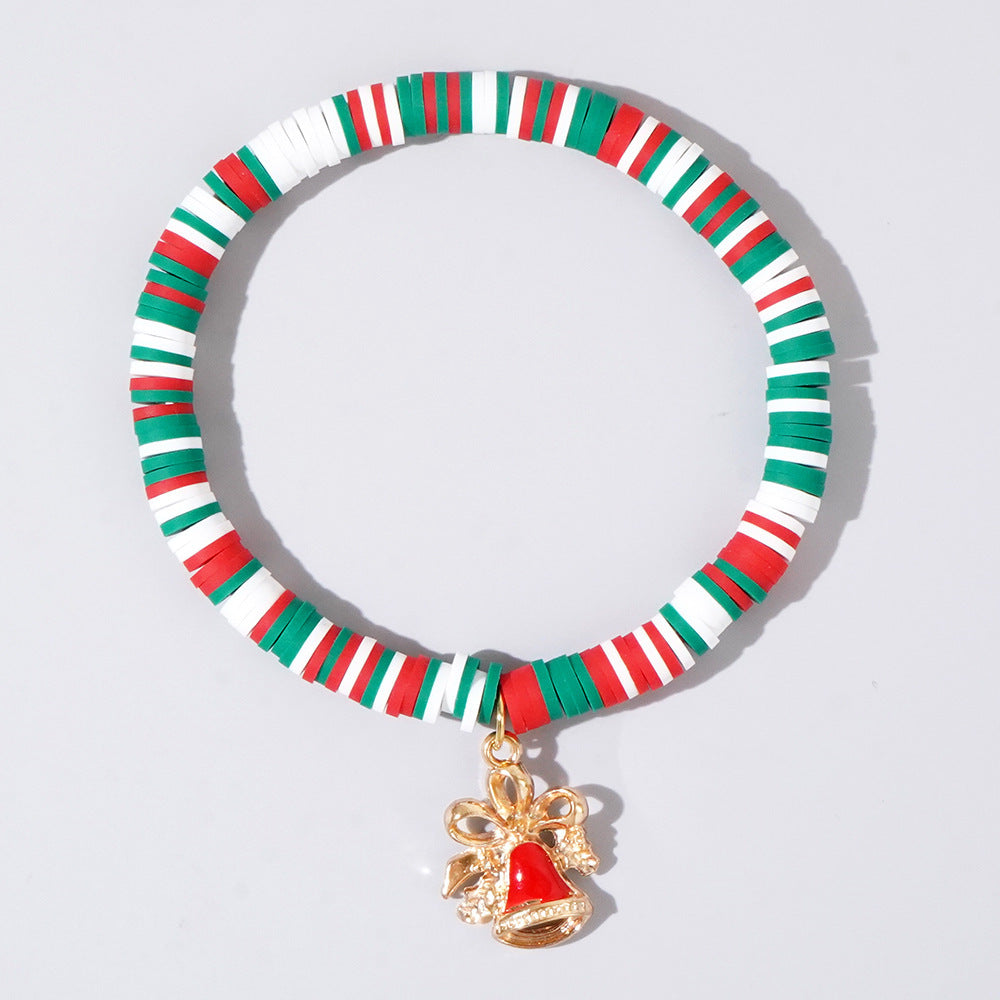 Sweet Handmade Resin Letter Geometric Beaded Bracelet Set Christmas Gift