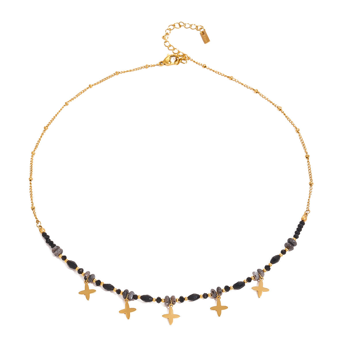 Collana rotonda pendente minimalista in acciaio inossidabile con ciondolo in acciaio al titanio e finitura galvanizzata per donna