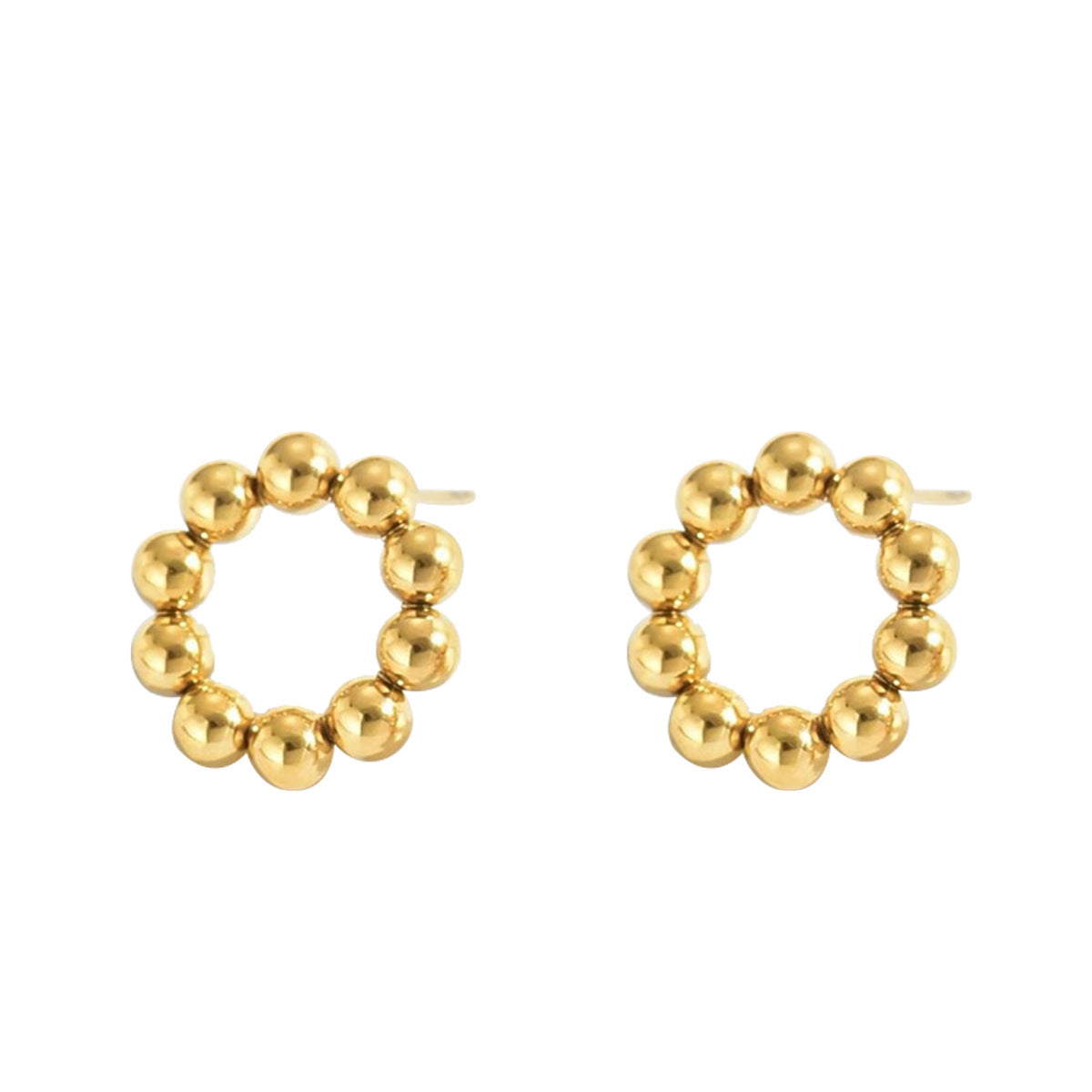 Pendientes de Tachuela Geométricos Minimalistas Dulces y Frescos para Mujer en Cobre con Baño de Oro de 18K