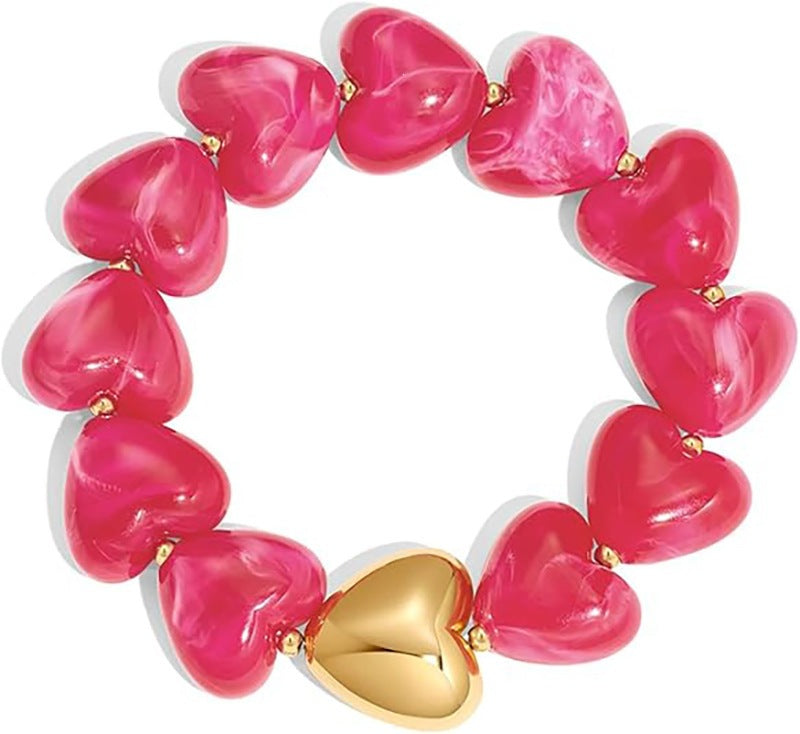 Bohemian Heart Acrylic Resin Bracelet for Women