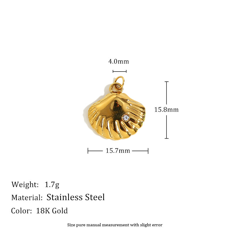 18K Gold Plated Stainless Steel Heart Charm Bar for Women