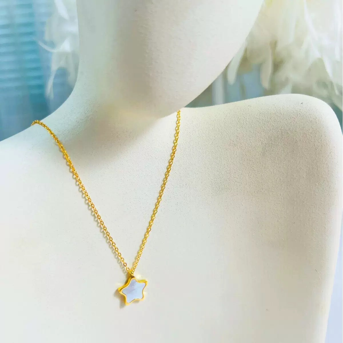 Minimalist Gold Plated Titanium Steel Star Necklace for Women