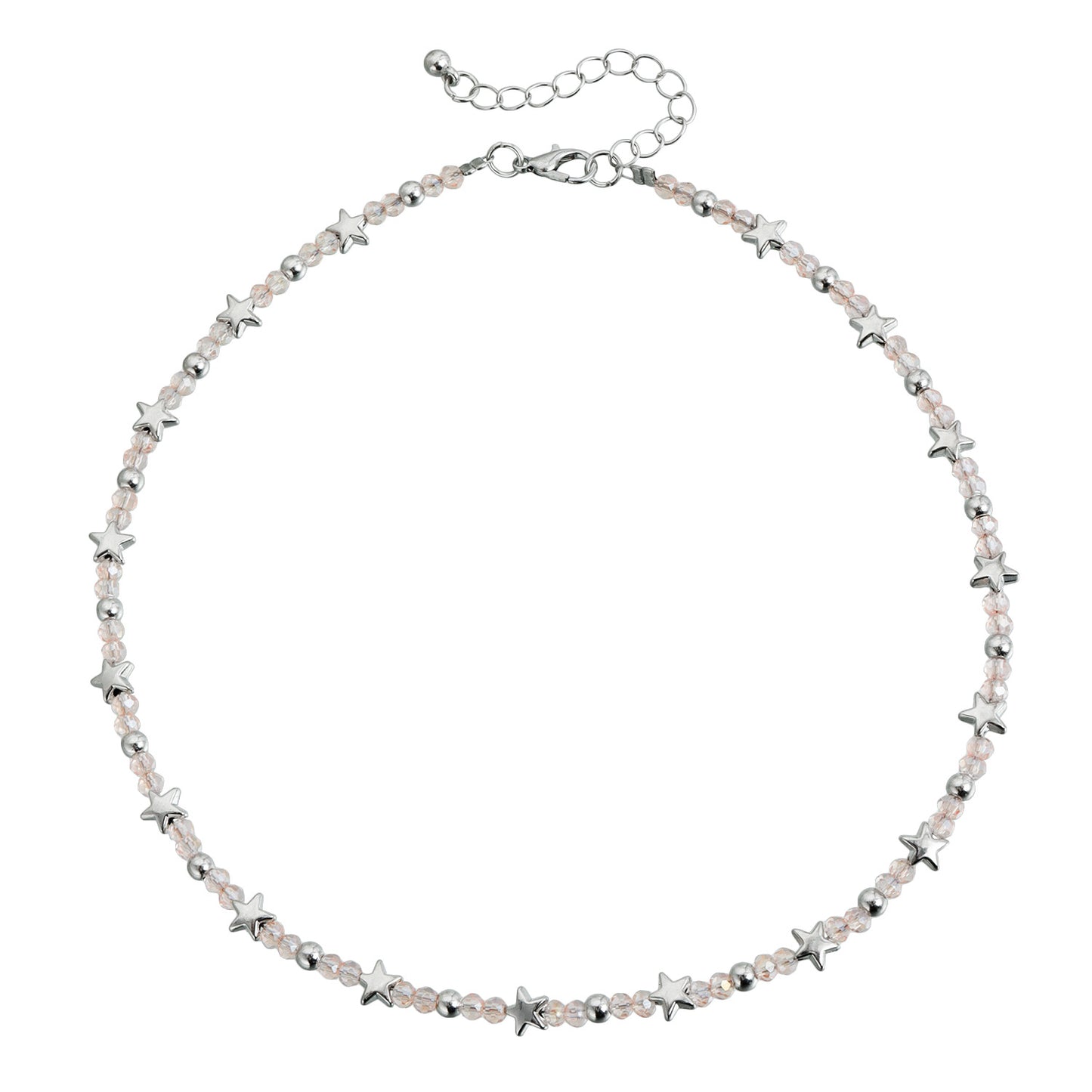 Sweet Streetwear Star Geometric Glass Beaded Plated Necklace