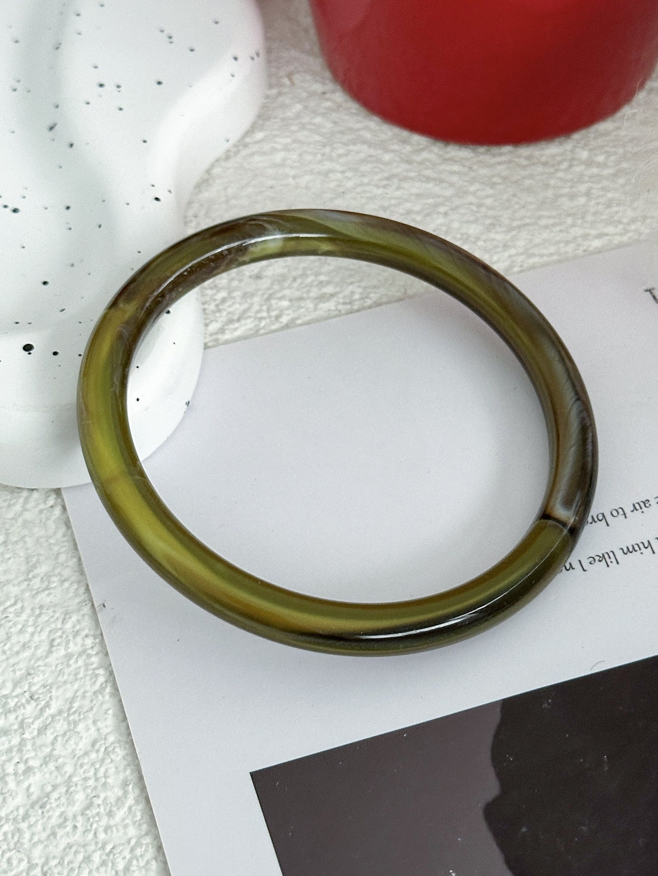 Bracciale Vintage Geometrico Acrilico a Goccia di Olio con Gradiente