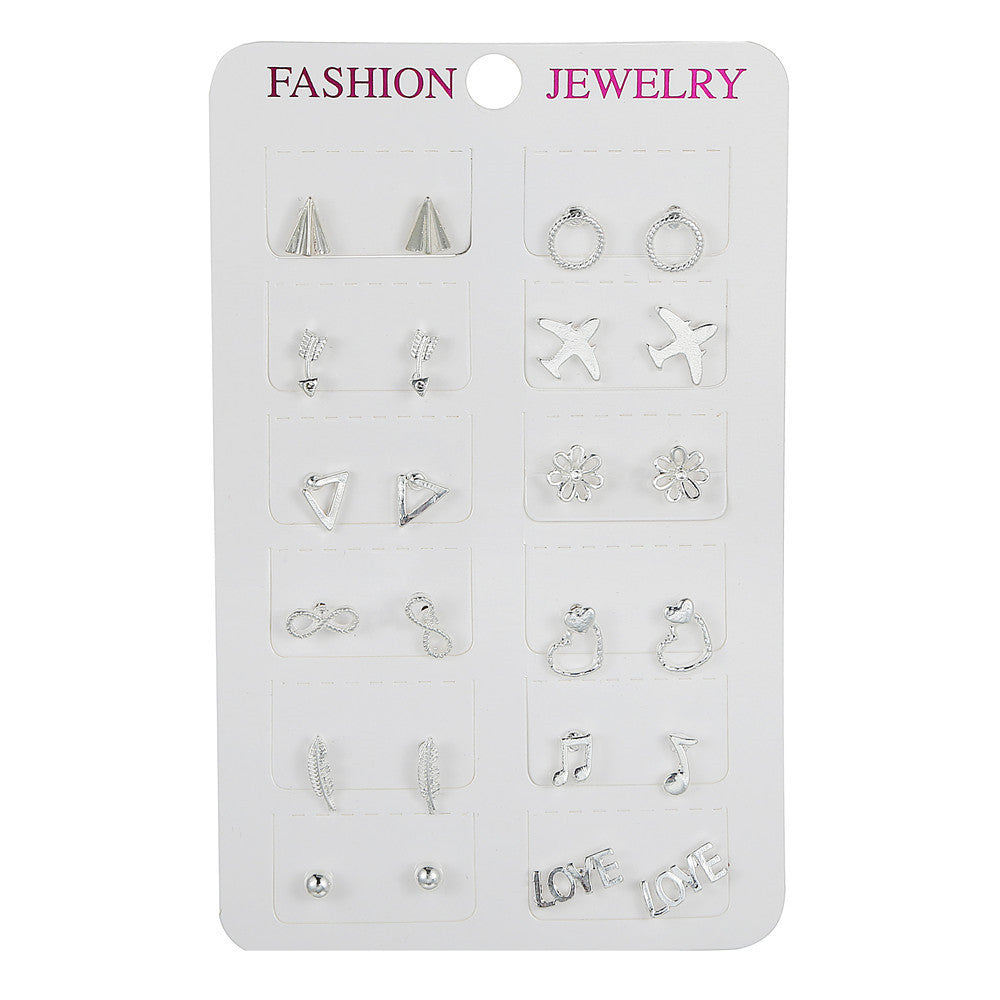 Minimalist Sweet Star Shaped Alloy Earrings with 925 Sterling Silver Posts