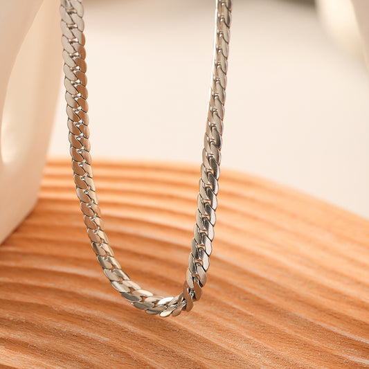 Minimalist Snake Chain Necklace for Women Made of 316 Stainless Steel with 18K Vacuum Plating