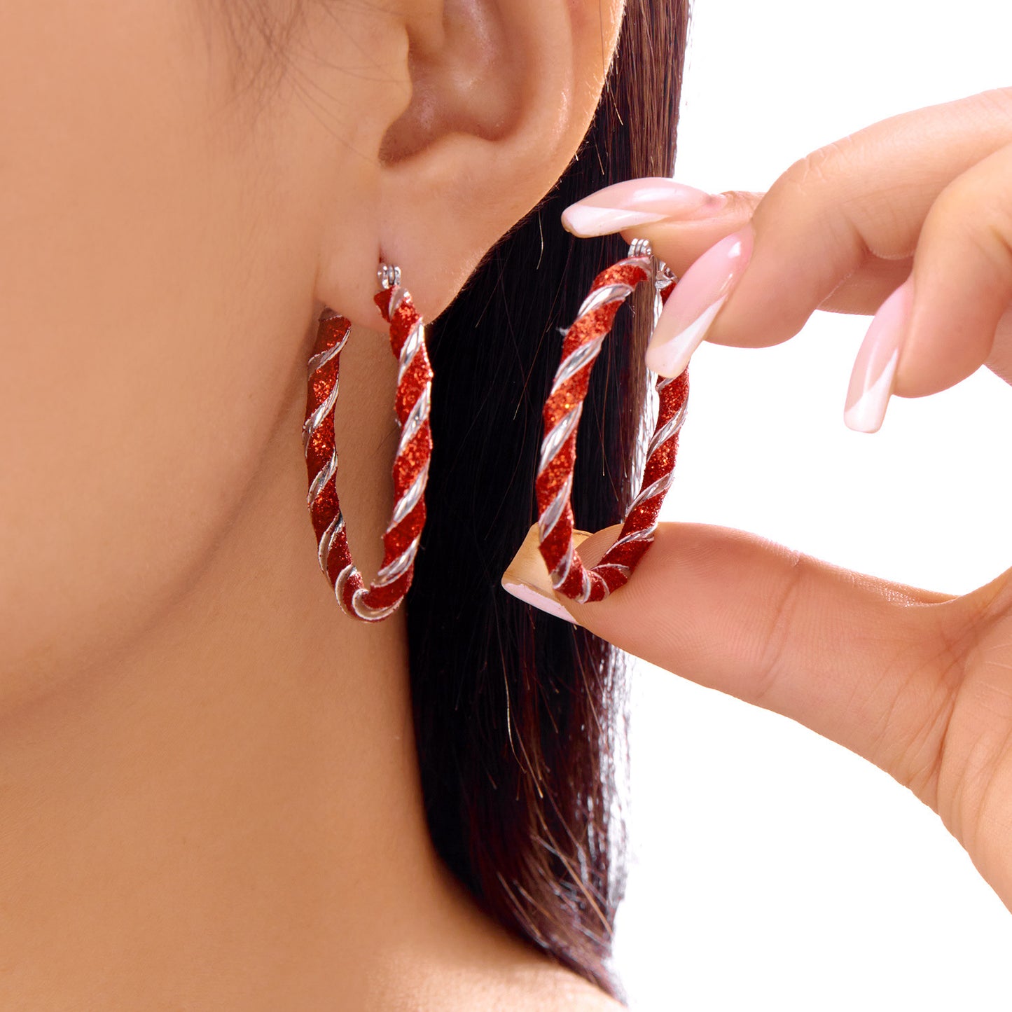 Dark Style Animal Shape Enamel Plated Alloy Hoop Earrings for Women with Stainless Steel Posts