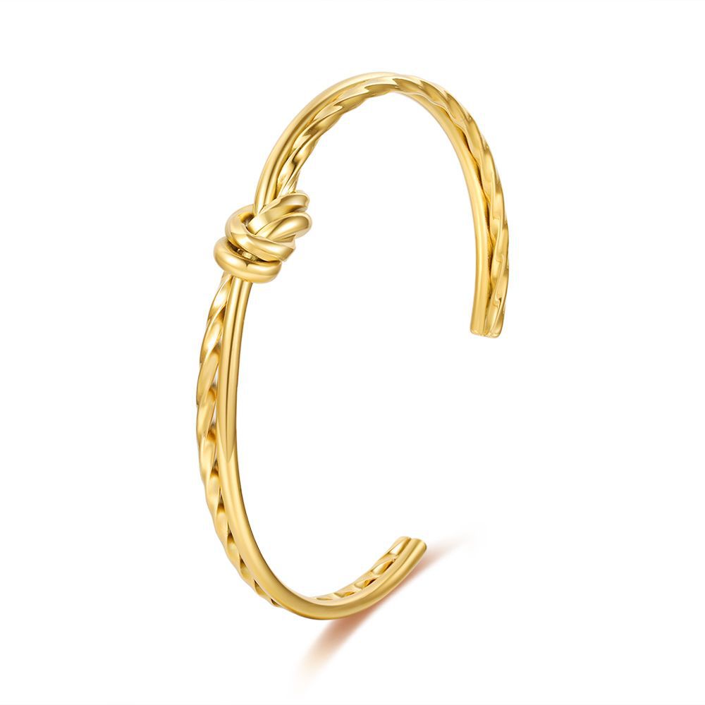 Vintage 18K Gold Plated Stainless Steel Knot Bracelet