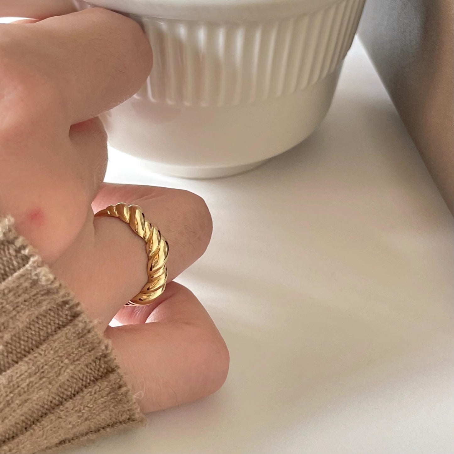 Minimalist Vintage 925 Sterling Silver Heart Knot Ring for Women