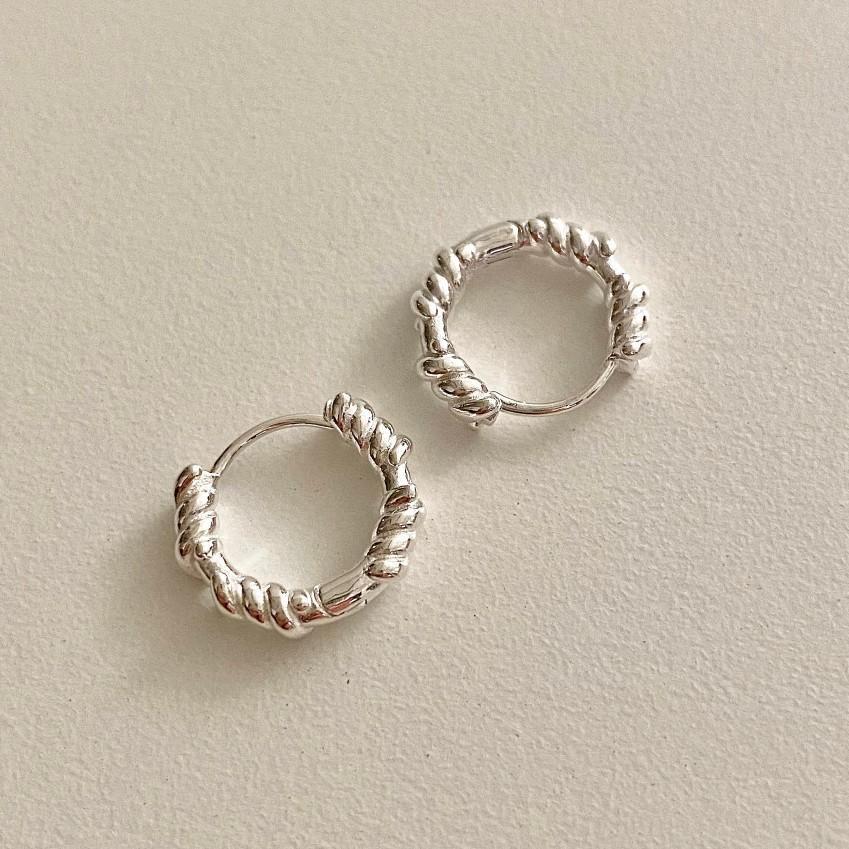 Orecchini a perno a spirale minimalisti in argento per donne con perni in argento Sterling 925 e finitura placcata