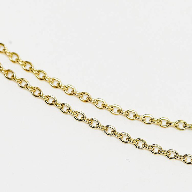 Minimalist Stainless Steel 18K Gold Plated Cable Chain Necklace Charm Bar Unisex
